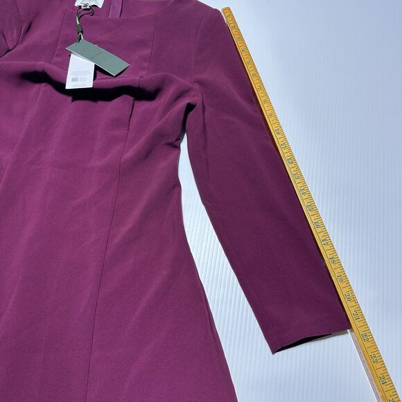 Hobbs London Leonora Dress Midi Long Sleeve warm plum Modest US Size 4 NWT - Picture 13 of 14